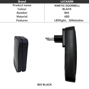 <span class=keywords><strong>Campanello</strong></span> <span class=keywords><strong>Autoalimentato</strong></span> con Controllo Remoto Wireless a Lunga Distanza 100m, <span class=keywords><strong>Campanello</strong></span> a Energia Cinetica per Casa e Hotel - Product Image 3