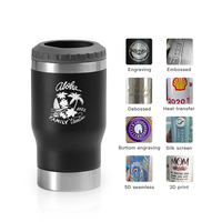 Refroidisseur de canette de bière isolé sous vide à double paroi Gobelet à eau en acier inoxydable 14oz 4 en 1 Design Chopes à bière