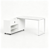 Bureau modulaire 1, 2, 4 ou 6 places pour espace de travail ouvert, avec cloison simple et meuble mobile pour poste de travail du personnel