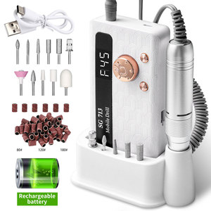 Ensemble professionnel de lime et <span class=keywords><strong>ponceuse</strong></span> à ongles rectangulaire en ABS avec batterie rechargeable pour la manucure, le polissage et l'élimination des peaux mortes - Product Image 1