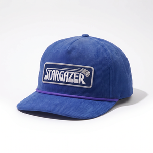 Casquette en velours côtelé non structurée avec logo brodé personnalisé OEM à 5 panneaux et fermeture snapback - Product Image 2