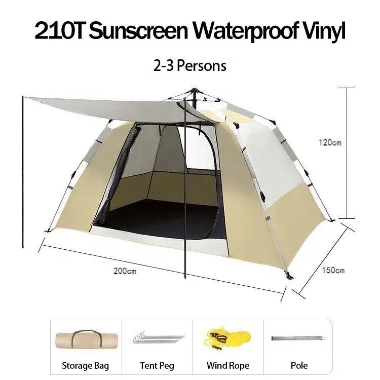 camp tent outdoor camping tent automatic tent for 3-4 persons