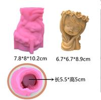 HY 3D – Pot de fleur en plâtre de béton, tête de fille magnifique, moule en Silicone, Vase de plantation succulente, moule en argile de ciment