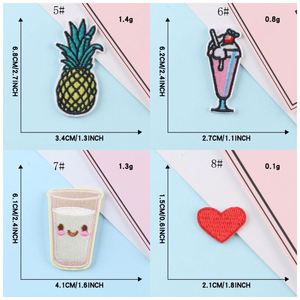Custom Cartoon Appliques Iron on Embroidery Chips Hamburg Pineapple Juice Patch for Jeans Garment Clothing - Product Image 6