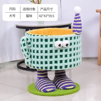 Structure d'escalade pour chat Little Monster, lit pour chat, sans poussière, produit tout-en-un durable pour animaux de compagnie, fibre de sisal, résistant à l'usure.