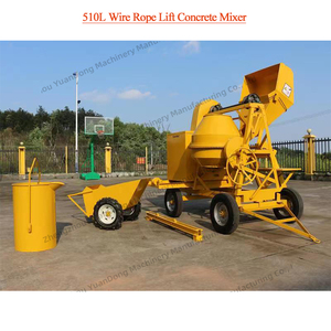 <span class=keywords><strong>Hormigonera</strong></span> Autocargable Móvil de 500L con Elevación por Cable Metálico, Tolva con Carro y Pórtico - Product Image 4