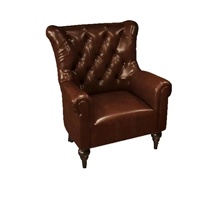 Fauteuil Chesterfield en cuir véritable fait main, brun vintage, mobilier traditionnel pour la maison ou le bureau