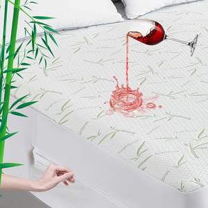 Protège-<span class=keywords><strong>matelas</strong></span> imperméable zippé en rayonne de bambou de qualité supérieure, respirant, silencieux et lavable - Product Image 1
