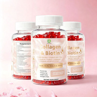 Gummies de collagène, biotine, kératine, acide hyaluronique, zinc et sélénium pour cheveux, peau, ongles et articulations, 60 gummies sans gélatine, sans gluten, OEM ODM