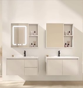 Modern wall mounted bathroom <b>vanity</b> cabinet with <b>LED</b> smart <b>mirror</b> waterproof and moisture-proof washbasin customizable - Product Image 2