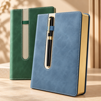 Carnet d'affaires personnalisé avec logo, écologique, avec boucle à stylo encastrée, bord élastique, vente en gros