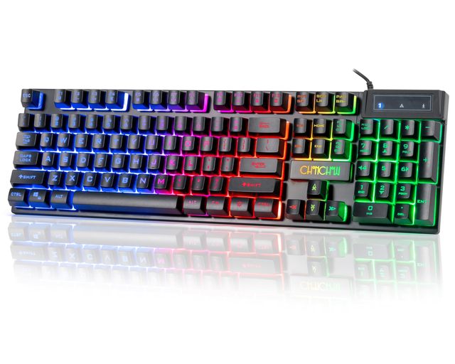 OEM ODM Wired Gaming Keyboard 104 Keys Full Size with AntiGhosting and Multimedia Keys LED Backlit Light Up Keyboard for PC Mac