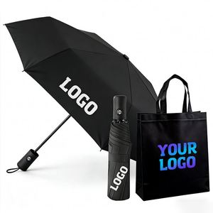Promotional Business Gift 3 Fold Pongee Uv Wholesale Automatic Customize Umbrella With Logo Printing - Product Image 1