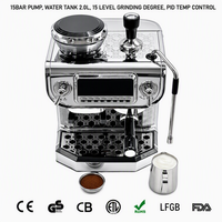Machine à expresso en acier inoxydable, pompe 15 bars, contrôle de température PID, réservoir d'eau de 2,0 L, cafetière domestique