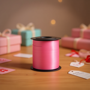 ริบบิ้นของขวัญอิลัน 1 ซม. X 100 ม. สีชมพู สำหรับห่อของขวัญ - Product Image 2