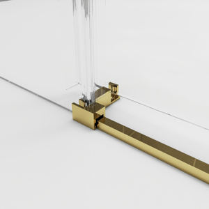 <span class=keywords><strong>Porte</strong></span> de douche en verre trempé pour <span class=keywords><strong>baignoire</strong></span> <span class=keywords><strong>avec</strong></span> cadre en acier inoxydable doré, ensemble de quincaillerie coulissante et charnières pour l'enclos de salle de bain d'hôtel - Product Image 3
