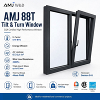 Ventana Abatible y Giratoria Resistente a Huracanes, Ventanas de Aluminio con Doble Acristalamiento Templado para Casas Costeras
