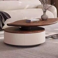 Design moderne du milieu du siècle Table basse en bois de noyer massif armoire de rangement en métal Villa haut de gamme meubles de salon Internet