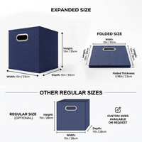 Organisateur de rangement sous le lit en tissu - Cube de rangement imperméable, durable et écologique