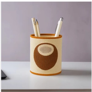 Portalápices de Cáscara de Coco Hecho a Mano, Ecológico, Organizador de Escritorio Natural, Porta Artículos de Oficina al por Mayor - Product Image 4