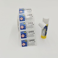 Kunden spezifischer blauer Klebe stift aufkleber Doppel lagige Abreiß oberfläche und falten freies Design für Schreibwaren