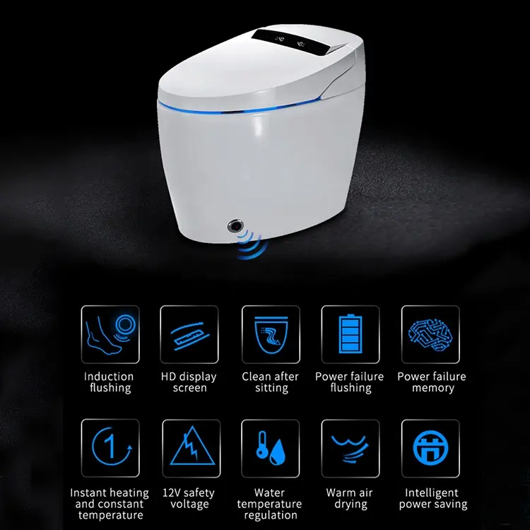 Sensore automatico a filo aperto bagno elettrico giapponese un pezzo intelligente wc comò wc automatico smart toilet