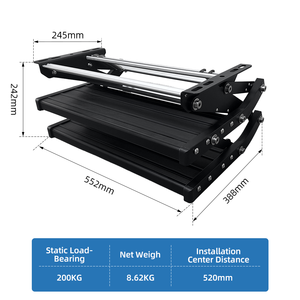 درجات جانبية من سبائك الألومنيوم عالية القوة بطبقتين للمركبات الترفيهية والكرفانات، درجة قابلة للطي يدويًا باللون الأسود HQRV - Product Image 6