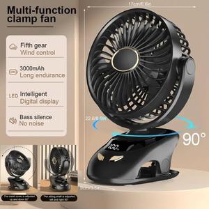 <b>Small</b> <b>Desk</b> Clip on <b>Fan</b>, Portable Personal USB Clip <b>Fan</b> for Home Office Travel Bed Stroller Camping Outdoor Golf Cart <b>Fan</b> - Product Image 2