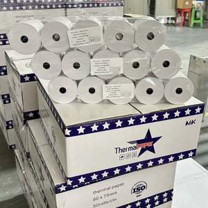 Rollo de Papel Térmico Directo de Fábrica 80mm 57mm para Cajas Registradoras, TPVs, Cajeros Automáticos y Recibos Bancarios para Cajeros y Banca, Directo del Fabricante - Product Image 1