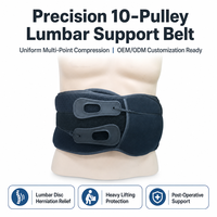 Ceinture de soutien lombaire élastique noire avec coussinet ergonomique moulé, sangles de tension double couche et prête pour l'ajout de logo