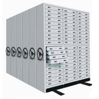 Étagère mobile de rangement pour dossiers en acier haute densité, grande capacité, pour bureaux commerciaux modernes, adaptée aux dossiers en boîte, suspendus ou sur étagère