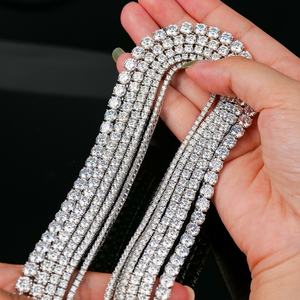 Collar de Cadena de Tenis con Diamantes de Moissanita VVS de 2-6 mm, Chapado en Rodio Pulido de Alta Calidad, Plata 925, Clásico para Mujer, de Terceros - Product Image 2