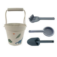 Ensemble de jouets de plage en silicone, seau portable, jeu aquatique parent-enfant, pelle à sable, outils de plage