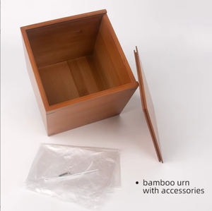 Urne en bambou à couvercle coulissant, petit cercueil unique pour animaux de compagnie, conteneur léger en bambou pour cendres d'animaux pour la commémoration quotidienne - Product Image 6