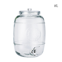 Distributeur de boissons en verre gaufré 8L avec robinet, grand distributeur de jus froid pour café, buffet, restauration, OEM