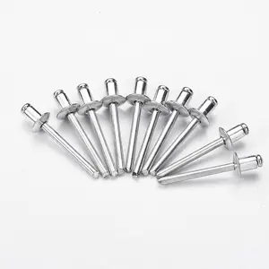Vis à <span class=keywords><strong>Rivet</strong></span> fileté en laiton noir personnalisé, Double tête en laiton Din7337, petit <span class=keywords><strong>tubulaire</strong></span> à tête plate de couleur Pop Rivets en acier massif - Product Image 1