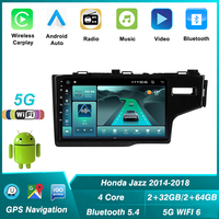 Radio Mobil Android GPS 2DIN Baru dengan DSP Terintegrasi untuk Jazz 2014-2018 RHD-5G/WiFi untuk Stereo Multimedia