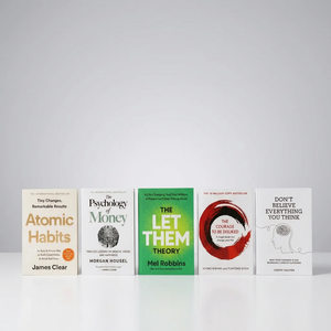 Lot de 5 livres sur l'amélioration personnelle : Atomic Habits, La psychologie de l'argent, Le courage d'être détesté, Ne croyez pas tout et laissez les choses faire - Product Image 1
