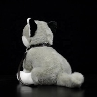 Perro Husky siberiano realista sentado juguetes de peluche perros grises realistas cachorro juguete de peluche