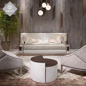 <span class=keywords><strong>Lit</strong></span> double haut de gamme avec grande tête de <span class=keywords><strong>lit</strong></span>, ensemble de <span class=keywords><strong>lit</strong></span> en cuir de luxe en acier inoxydable sur mesure, mobilier de chambre moderne - Product Image 2