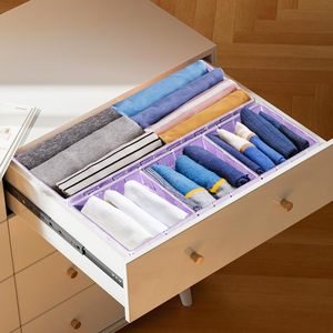ORGMASTER Paniers de <span class=keywords><strong>rangement</strong></span> cubiques tissés à la main, peu profonds, lot de 7, violet, pour bureau, commode, cuisine, garde-manger - Product Image 6