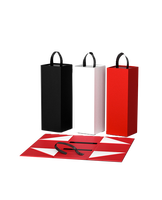 Scatola Pieghevole Magnetica in Cartone Grigio Personalizzata con Manico, Portatile per Bottiglia di Vino, Riutilizzabile