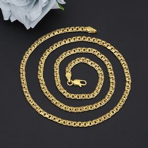 Collier chaîne cubaine plaqué or 24 carats JXX Wholesale Hip Hop pour hommes, style classique, matériau principal laiton - Product Image 3