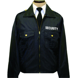 Uniformes de sécurité personnalisés Mental Zip up imperméable à l'eau coupe-vent uniforme d'<span class=keywords><strong>officier</strong></span> hommes noir uniformes de garde de sécurité vestes - Product Image 2