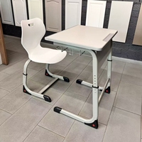 Ensemble de bureau et de chaise d'école personnalisé - Ergonomique pour la salle de classe, cadre en acier durable, fabrication directe en usine, mobilier scolaire OEM