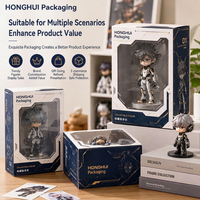 Boîte d'emballage en carton rose avec fenêtre pour figurines d'anime, jouets, cadeaux, impression personnalisée