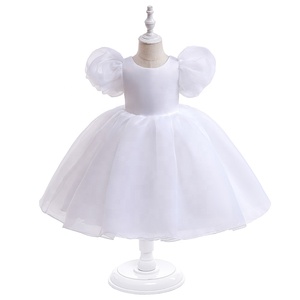 ODM OEM Fashion Children <strong>Puff</strong> Pink Dresses <strong>Baby</strong> Girls Boutique <strong>Costume</strong> Kids Solid Party Dress <strong>Costumes</strong> - Product Image 2