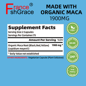Biologisch Maca Wortel Extract Zwart Rood en Geel 1900 mg Per Portie Non-GMO 150 Maca Wortel Capsules Penisvergroting Pillen - Product Image 3