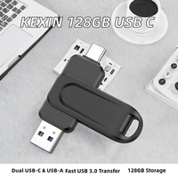 Nouvelle clé USB 3.0 OTG 64 Go 128 Go avec double port USB-C/USB-A pour téléphones mobiles/iPhone 15/16/17/tablettes/voitures/PC