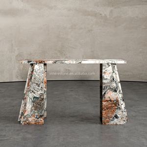 Mesa de consola de mármol rojo Rosso <span class=keywords><strong>Alicante</strong></span> de lujo muebles de entrada de piedra natural hechos a mano - Product Image 2